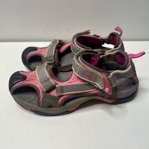 Teva Girls Kids Size 3 Hydro Water Hiking Sandals Pink Grey